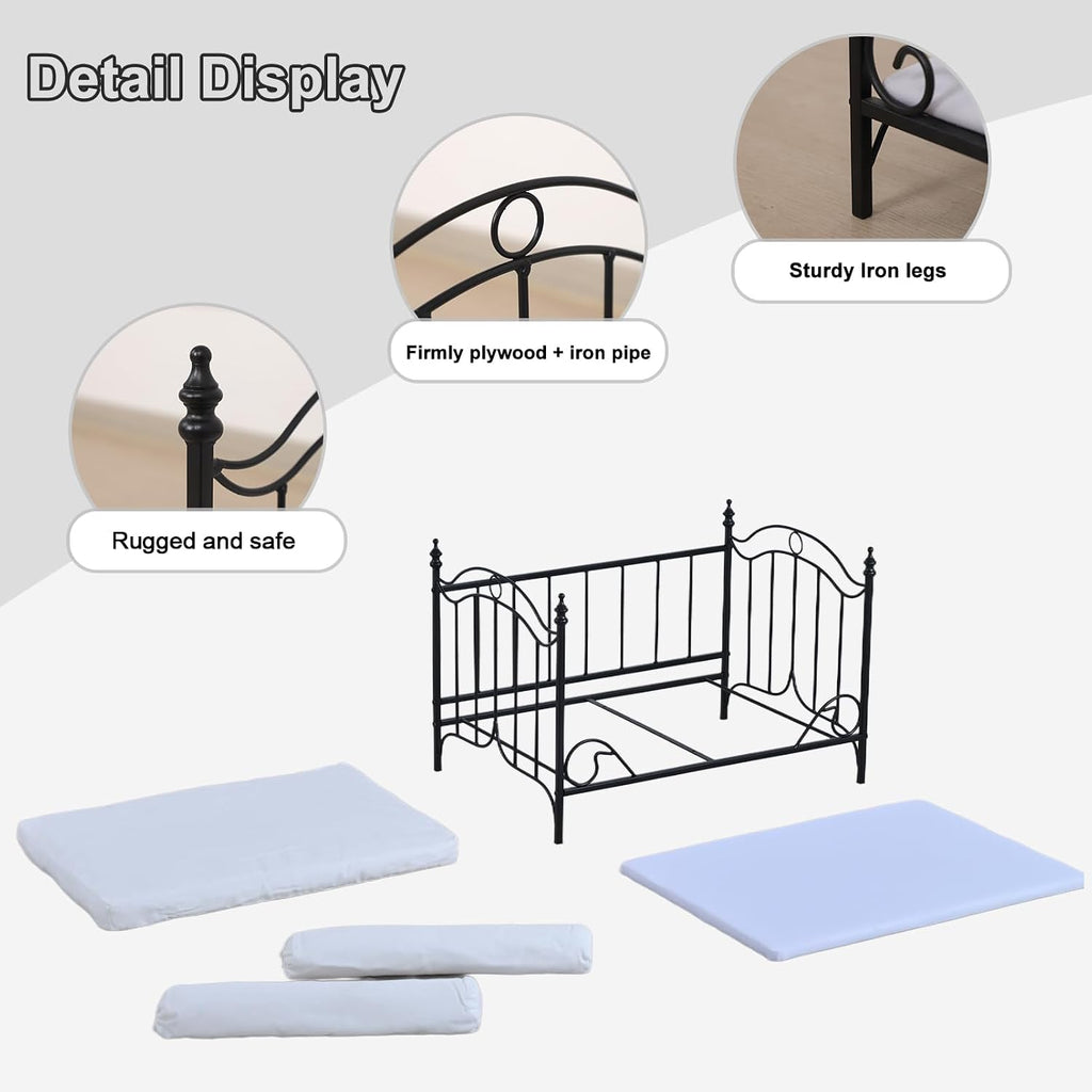 Pet Sofa Bed, Cat Bed, Dog Bed, Cat Couch, Pet Couch, Metal Frame and Detached Velvet Cushion, Cool Dog Couch for Small