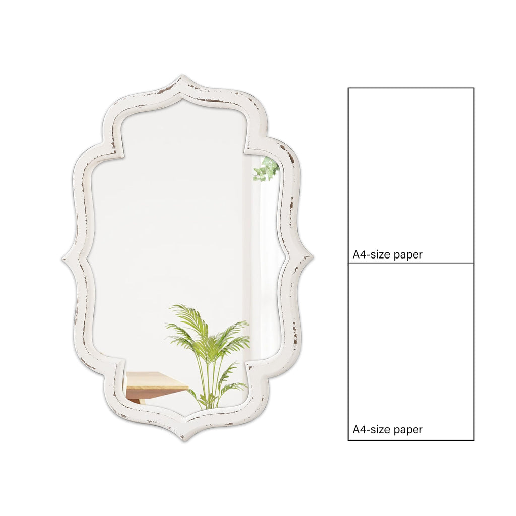 Rustic Scalloped Oval Mirrors 18 X 24 Inch, Wood Frame
