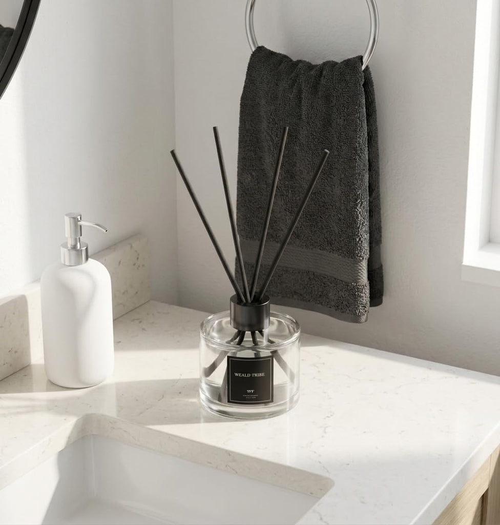 Reed Diffuser Set of 3 Shelf Decor, Sticks Diffuser with Essential Oils Included | Eucalyptus & Lavender, Jasmine