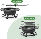 36-Inch Fire Pit for Outside with Grill Grate Cooking