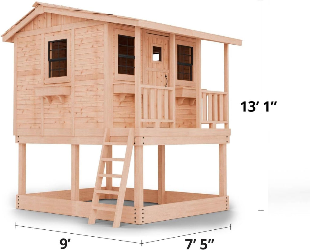 Living Today 9ft.x7ft. Cozy Cabin Playhouse with Sandbox | Western Red Cedar