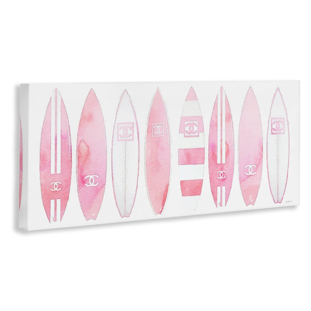 Nautical Glam Surfboard Fashion, 20 x 48 Inch Canvas Wall Art