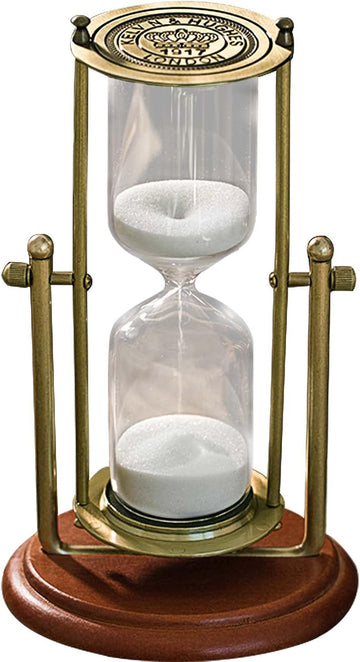 Vintage Hourglass Sand Timer Decor,360° Rotating 15 Min,7.48 inches