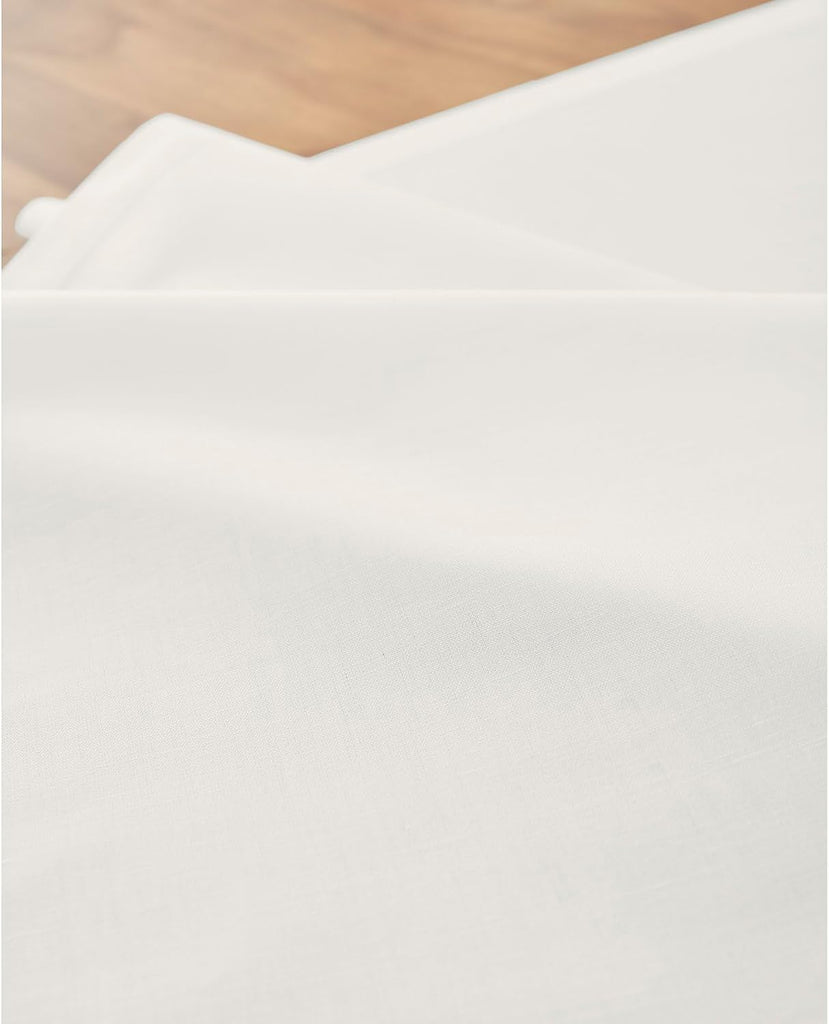 Cotton Linen Table Runner White, Dru Cotton Linen 14 x 108 in | Table Runners for 8-10 seater dining tables and