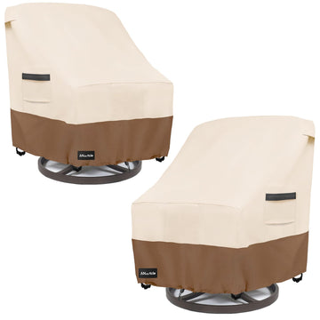 Outdoor Swivel Chair Covers 2 Pack, 600D Waterproof Heavy Duty (30 W x 34 D x 38.5 H inches), Patio Swivel Chair Covers