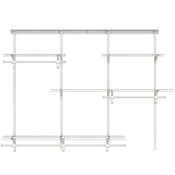 4-6 Ft Closet Organizer System, Adjustable Metal Wire White Closet System, Expandable Walk in Closet Organizers and