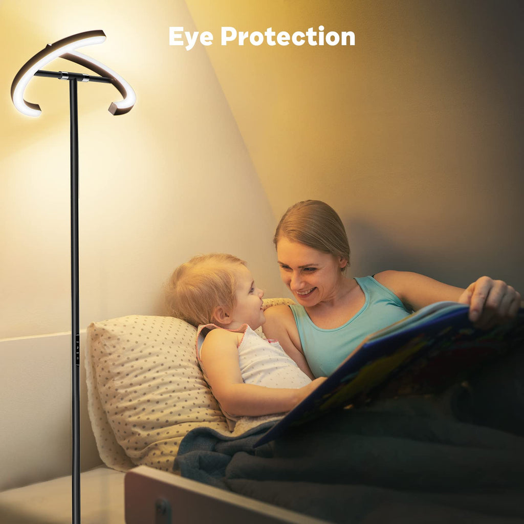 Floor Lamp, Color Changing Standing Lamp, Modern Stepless Dimmable LED Floor Light Tall Lamp with Remote Control, 20W