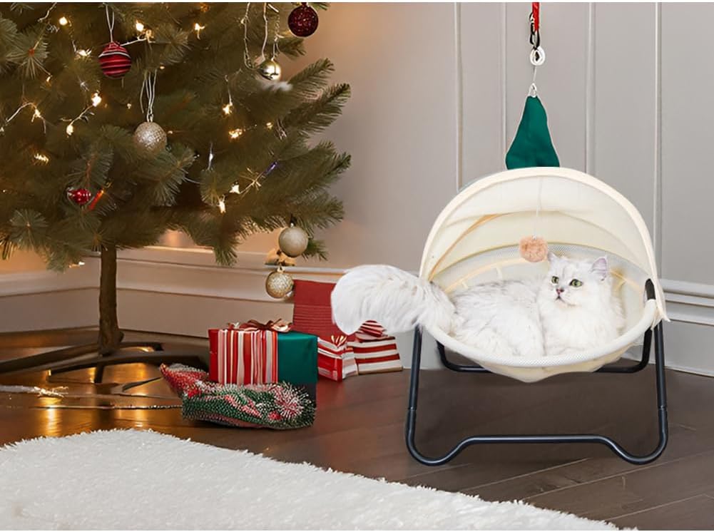 Cat Bed, Pet Hammock Bed for Cats and Dogs, Comfortable and Breathable Elevated Cat & Dog Nest, Easy to Assemble