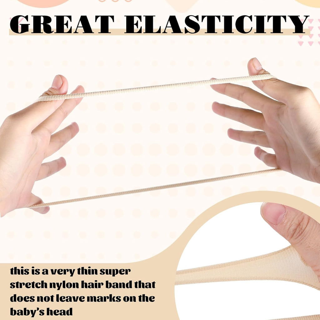 200 Pcs Nylon Headbands for Baby Girls and Hair Clips