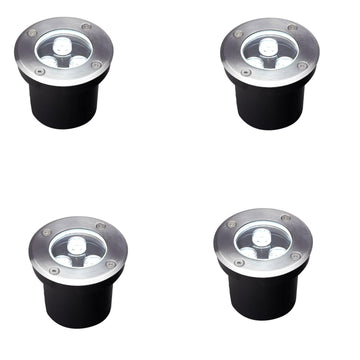 4 Inch 120V Hardwired Outdoor Well In-Ground Lights, 4-Pack