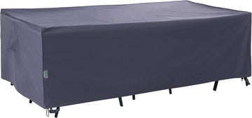 Extra Large Patio Furniture Covers, Grey, 160"W x 92"D x 35"H | Heavy Duty Rip-stop Fabric With PU Coating.