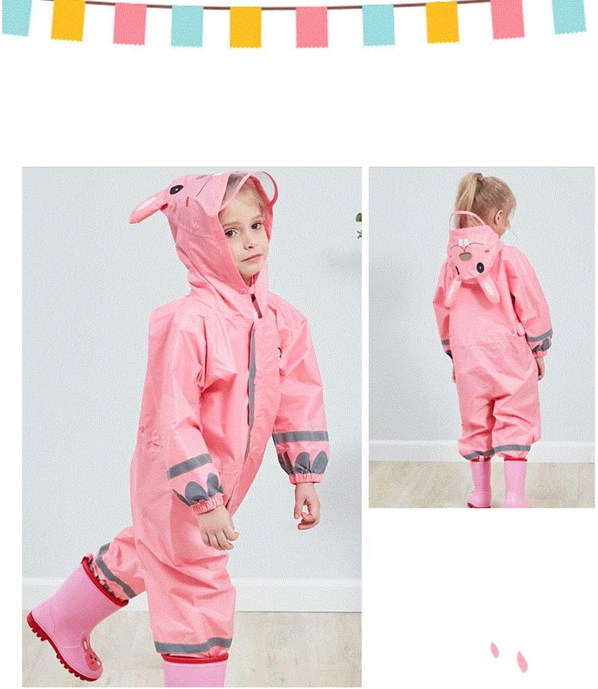 Toddler Rain Suit, Kids Muddy Play Buddies One Piece Hoodie Rain Jacket Coat Poncho Gear Coverall Baby Girl Boy
