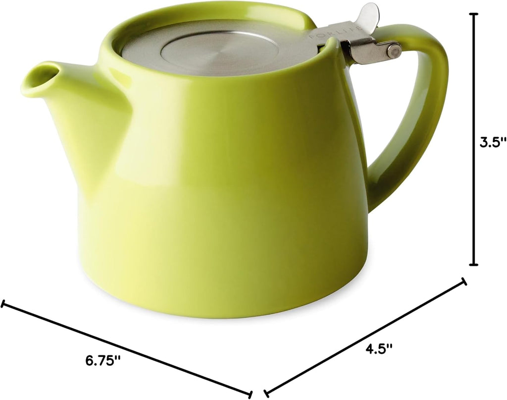Stump Teapot with SLS Lid and Infuser, 18-Ounce, Lime