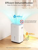 Dehumidifier for Home 4,500 Sq.Ft, 50 to 137 Pint Smart Auto Humidity Control, Drain Hose, 2.0Gal Bucket