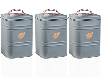 Saf-Care Kitchen Canisters - Farmhouse Grey Kitchen Decoration of Canister Set with Multiple Preservation Purposes by