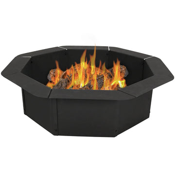 Octagon Outdoor Patio Fire Pit Ring 38-Inch Outer/30-Inch Inner