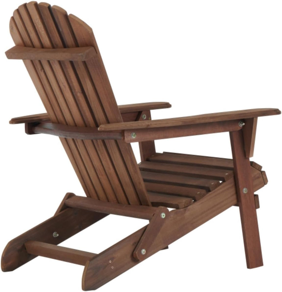 Solid Wood Folding Adirondack Chair Set of 2, Outdoor Lounge Chair, Weather Resistant Patio Wooden Chair, Ergonomic