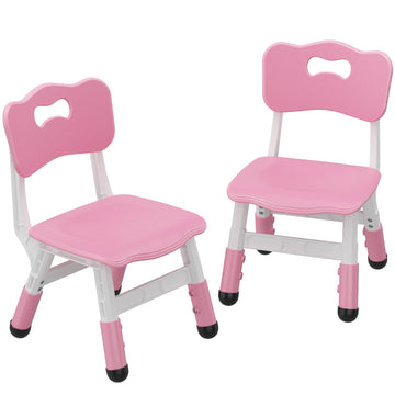 Kids Chair 2 Pack, 3 Level Height Adjustable Toddler Chairs, Pink