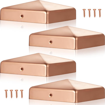 4 Pcs 6''x 6'' Solid Copper Post Caps with Screws