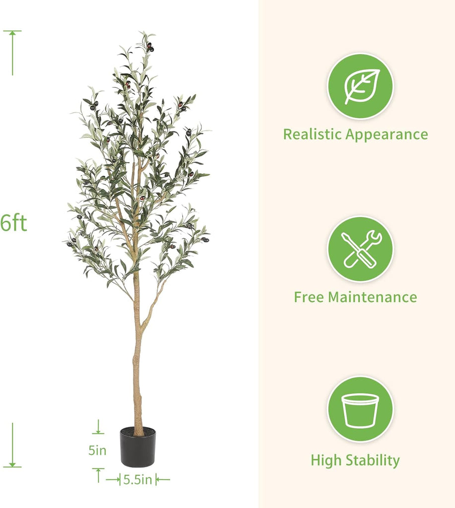 6ft Olive Trees Artificial Indoor with Realistic Appearance