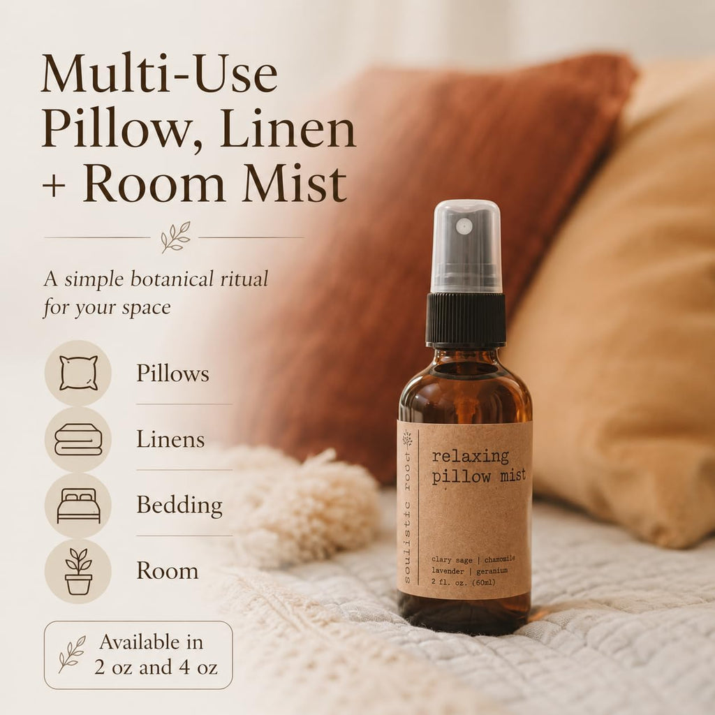 Relaxing Pillow Mist | Lavender Chamomile Linen Room Spray for Pillows, Bedding and Linens, Botanical Home Fragrance - Set of 2