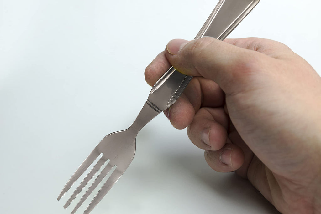 Medical Supply Heavy Duty Weighted Stainless Steel Utensil Set with Fork, Knife and Spoon for Easy Eating