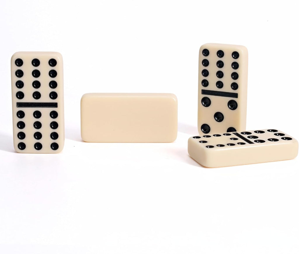 Double Twelve Dominoes Set - 91 Dominoes in Retro Travel Case - Set of 91