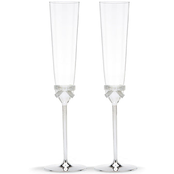 Grace Avenue 2-Piece Champagne Flute Set, 2 Count (Pack of 1), Metallic
