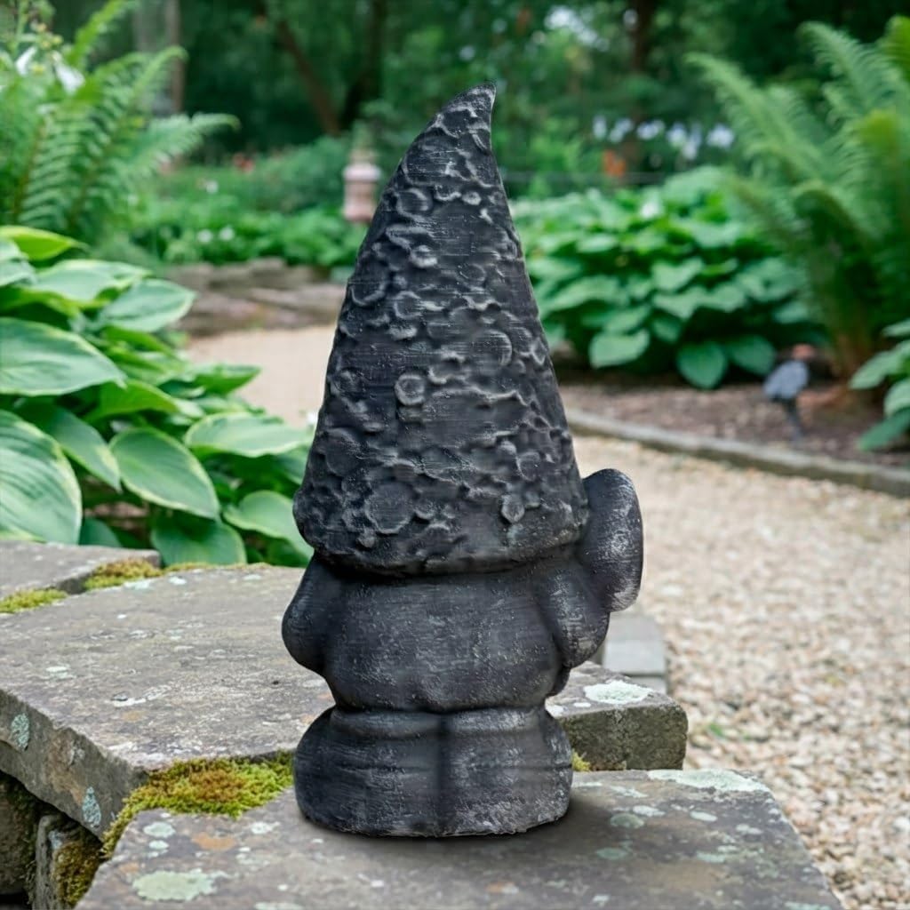 Whimsical Gnome Concrete Garden Statue Handmade Outdoor Lawn Ornament Fantasy Dwarf Hold Shovel Figure Decorative