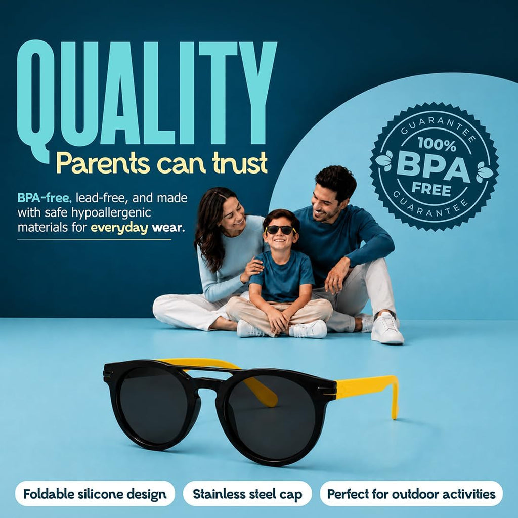 Kids Sunglasses Polarized UV400 Protection Unbreakable Ages 4-12 Boys Girls