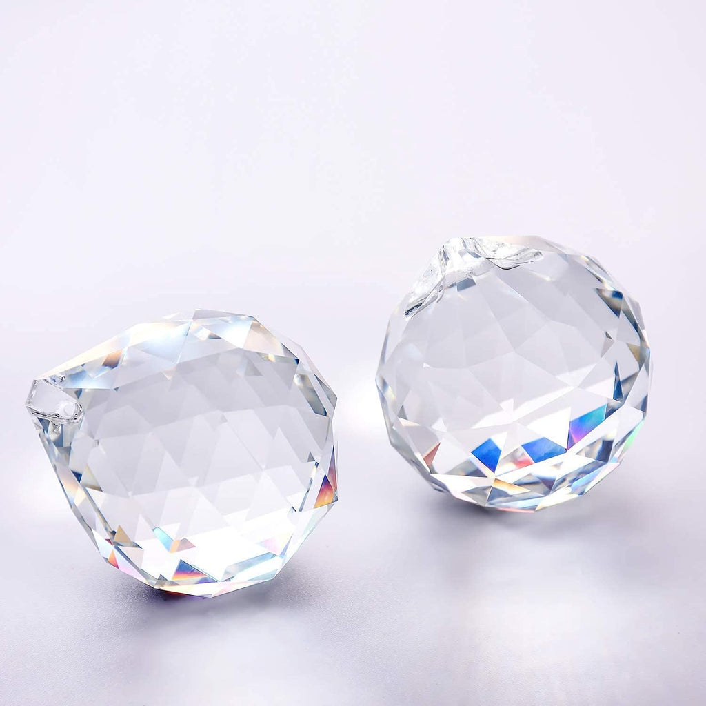Mixed Colorful Crystal Ball Prism with Drilled Hole Sunshine Catcher Rainbow Pendants Maker