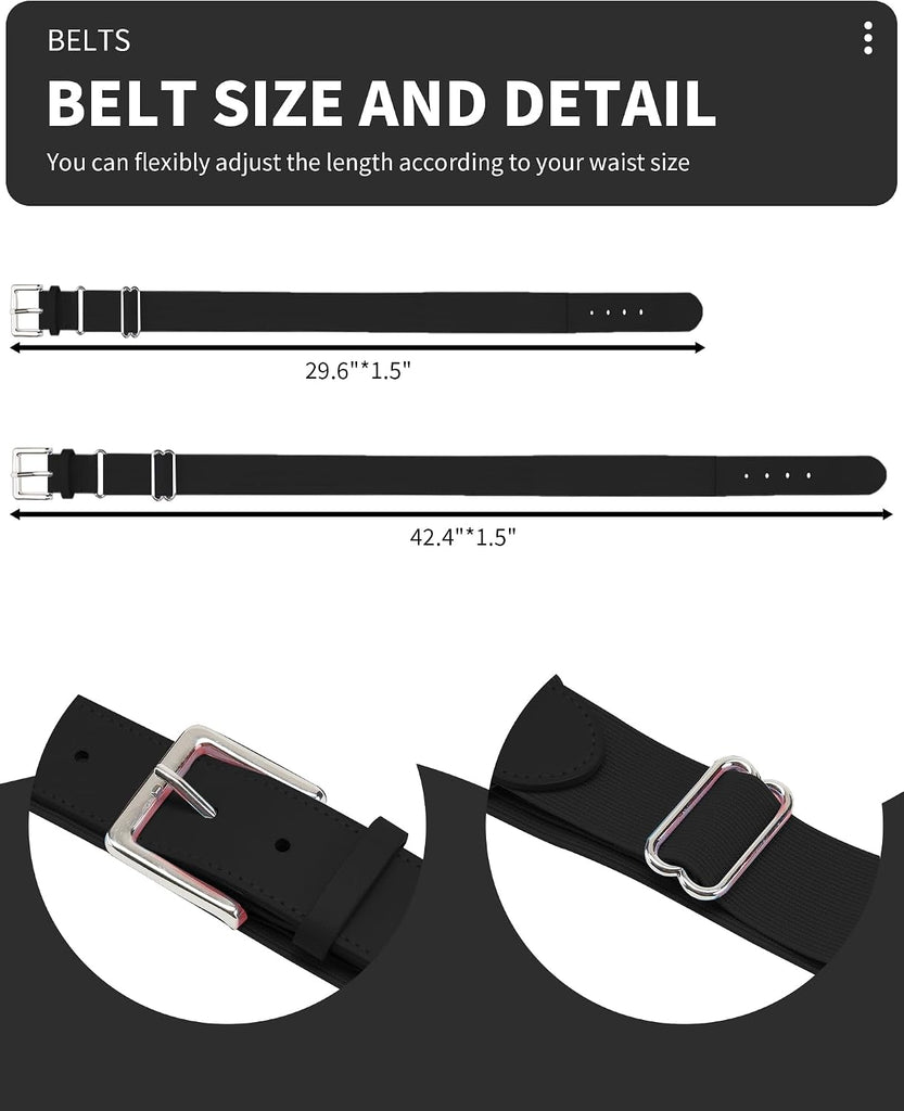 Toddler Baseball Socks And Belt Set, 2 Pairs of Socks & 1 Belt