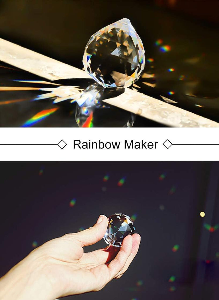 Mixed Colorful Crystal Ball Prism with Drilled Hole Sunshine Catcher Rainbow Pendants Maker