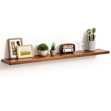 48 Inch Floating Shelves, Rustic Solid Wood Wall Shelves Set of 1, 8 Inch Deep Floating Shelf, Heavy-Duty Wooden