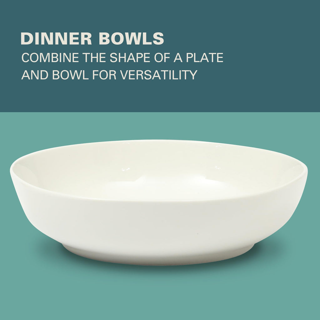 Lindendale 16 Piece Porcelain Ceramic Plates and Bowls Dishes Scratch and Chip Resistant Service for 4