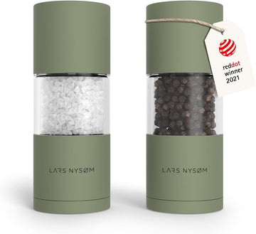 Salt and Pepper Grinder Set, Manual Salt and Pepper Mills with Adjustable Ceramic Grinder, Design Spice Shaker Set