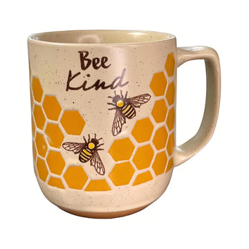 15oz Flowers Bee Mug, Cute Ceramic Coffee and Tea Mug, Dishwasher Microwave Safe, Novelty Tea Cup for Plant Lover