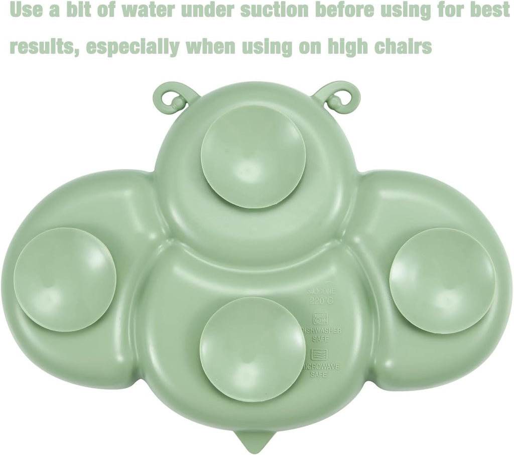 2 Pack Silicone Suction Plate for Baby, Divided Toddler Food Plate
