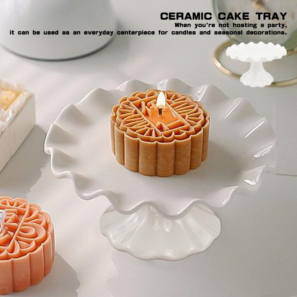 Ceramic Cake Stand, Dessert Pedestal Stand for Birthday Wedding 5.5Inch