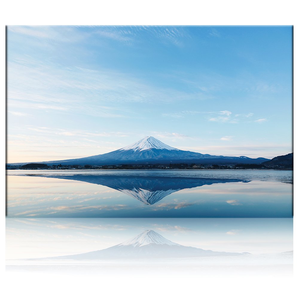 Mt. Fuji and Reflection on a Perfectly Smooth Lake - Canvas Art Home Art - 24x36 inches