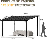 10' x 12' Gazebo for Patio, Gazebo Pergola with Sloped Roof, - Image 5