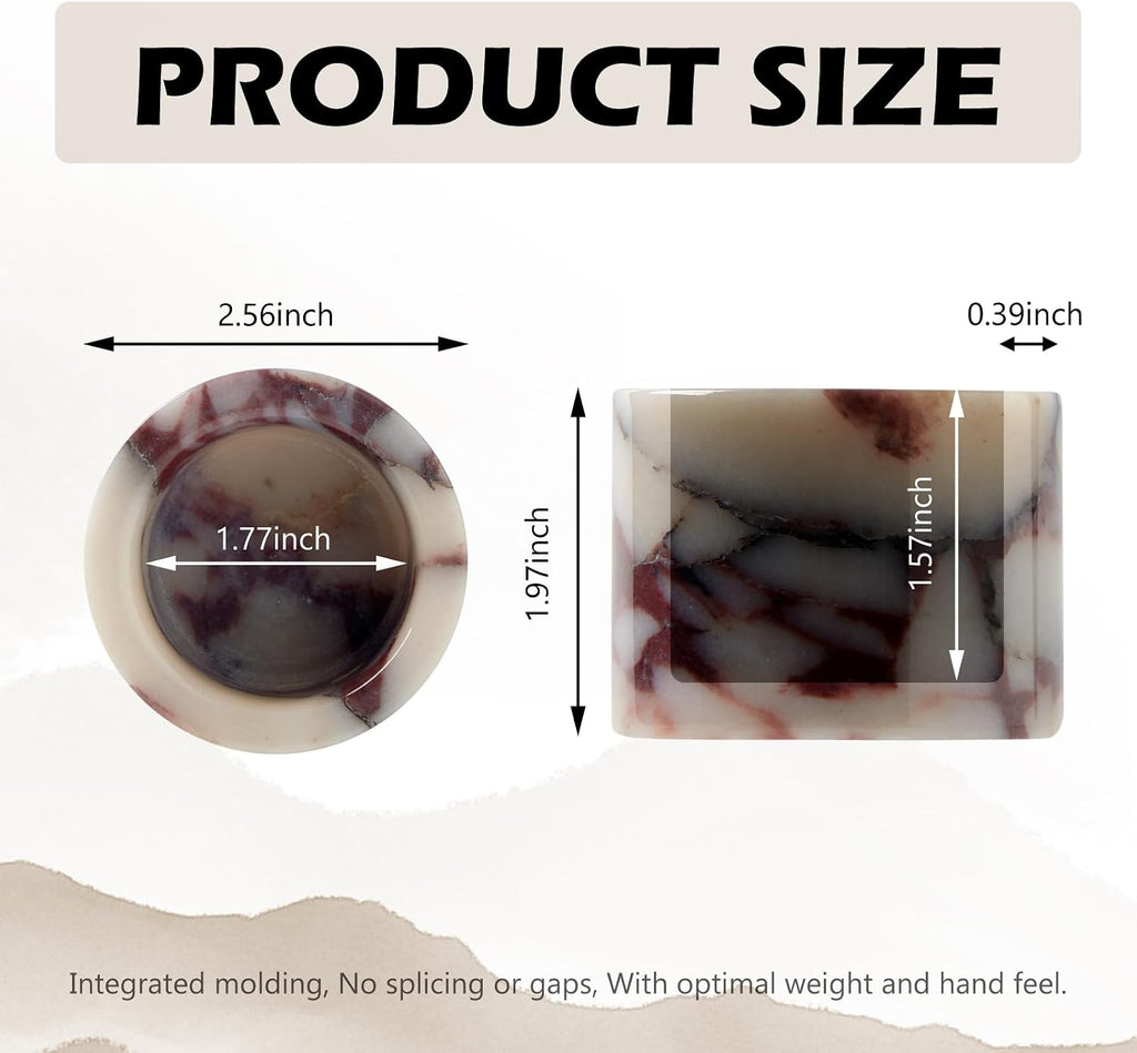 Luxury Natural Marble Match Holder with Striker, Decorative Matchbox Decor