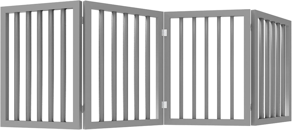 Pet Gate - Dog Gate for Doorways, Stairs or House - Freestanding, Folding, Accordion Style, MDF Wooden Indoor Dog