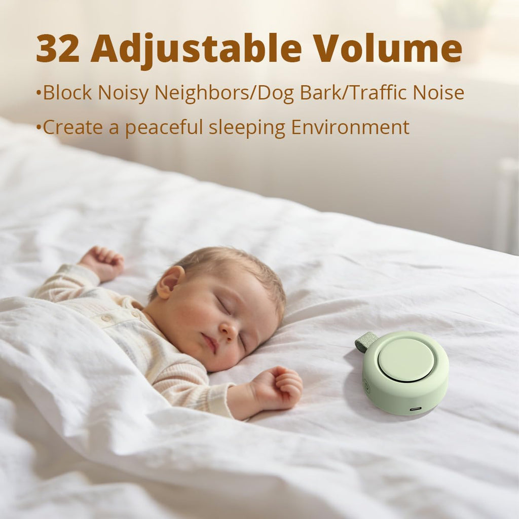 Portable Sound White Noise Machine Baby Shushing Sleep Soother 30 Sounds for Baby Kids Adults Pets 4 Timers Memory Function