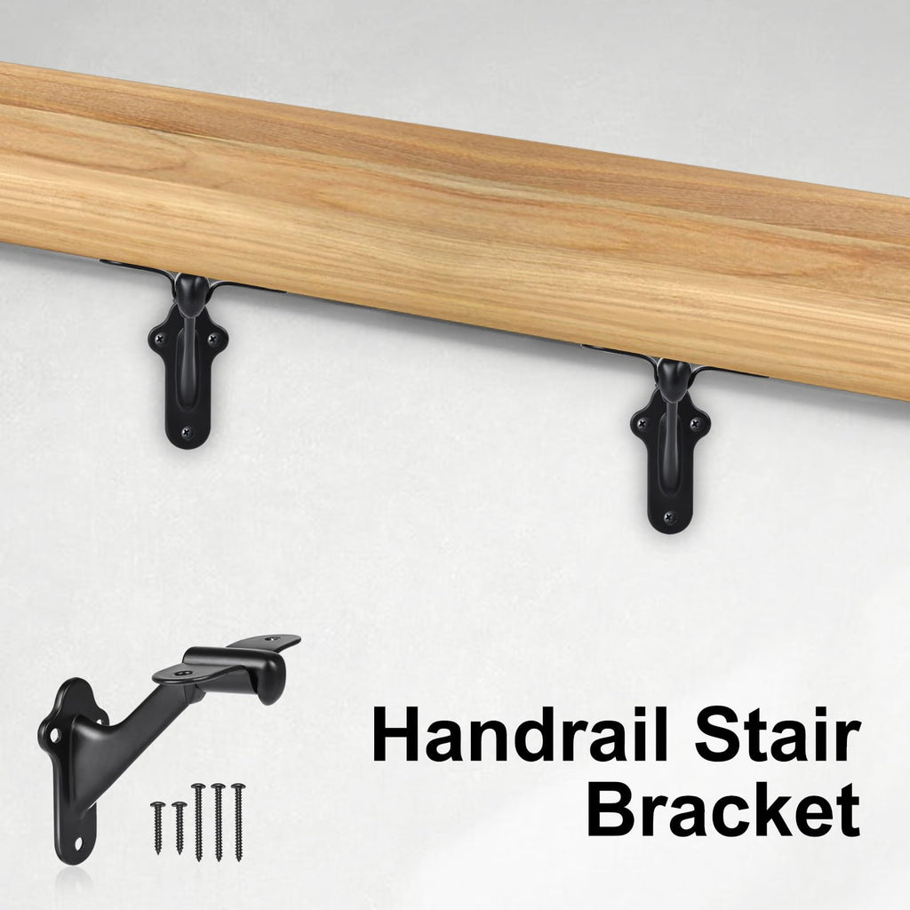 Handrail Stair Brackets 10pcs Heavy Duty Hand Rail Bracket with Screws for Stairways Staircase Railing Bracket (Matte