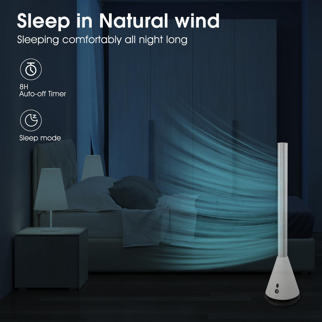 Bladeless Tower Fan 9 Speeds 80° Oscillating Office