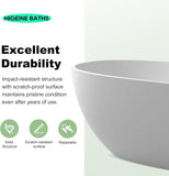 43" Premium Japanese Solid Surface Free Standing Bathtubs, Unique Small Matte White Stone Resin Soaking Tub with