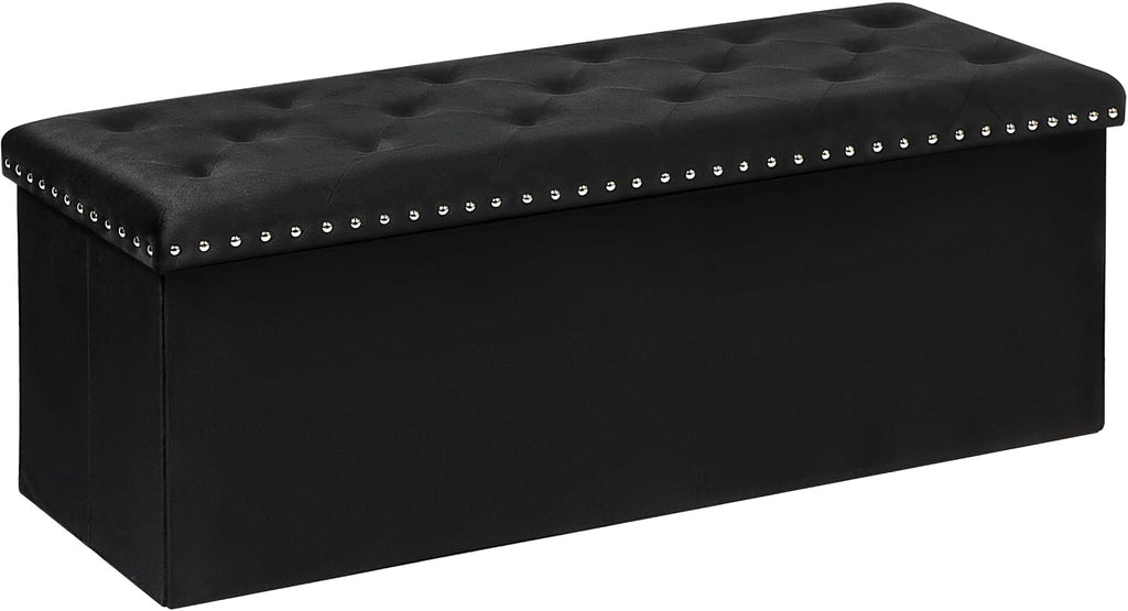 Storage Ottoman Bench, Folding Tufted Ottomans with Storage, Extra Large 140L Storage Boxes Footrest Bench , Luxury
