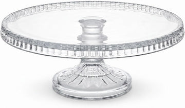 12 Inch Glass Cake Stand, Clear Crystal Pedestal Cake Stand, Cake Holder for Desserts and Cupcakes