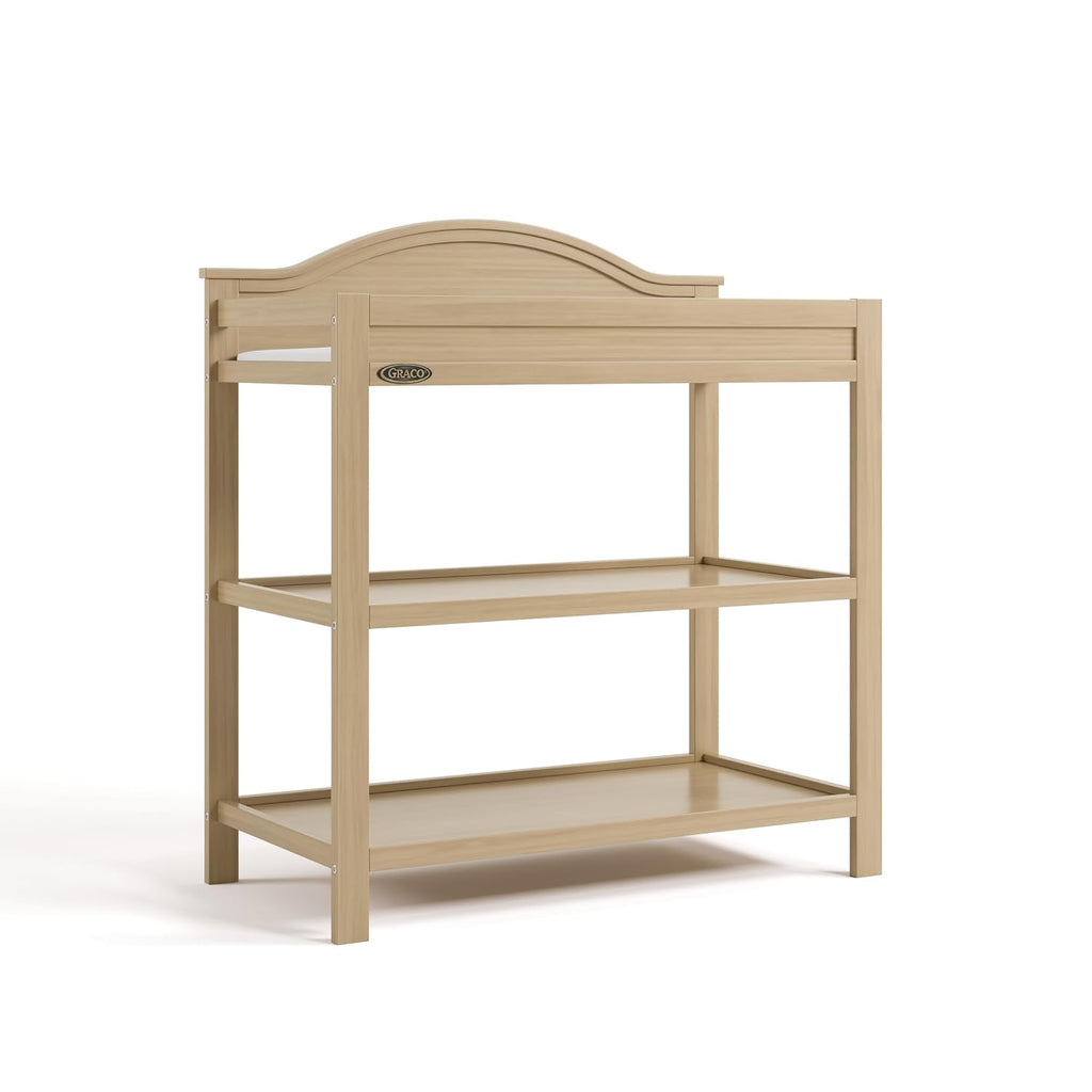 Changing Table with Water-Resistant Pad, Driftwood | GREENGUARD Gold Certified Baby Changing Station with